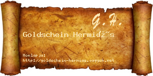 Goldschein Hermiás névjegykártya